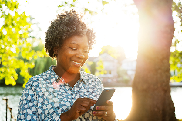 woman on her phone