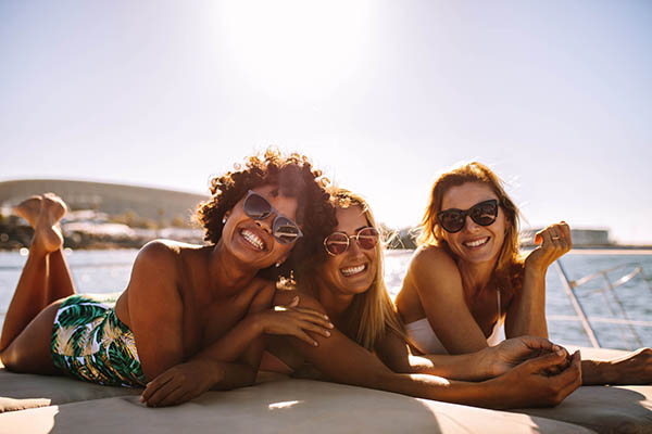 friends on boat