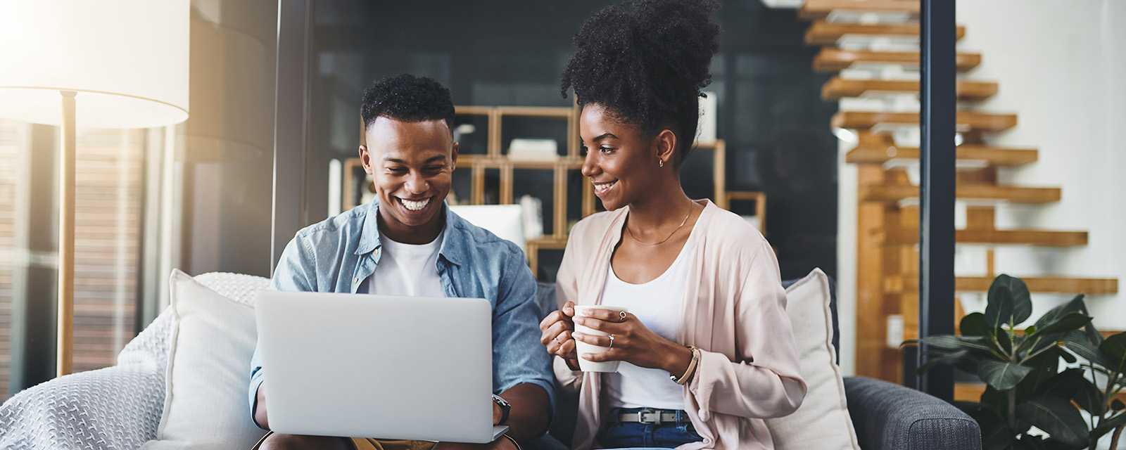 couple with laptop