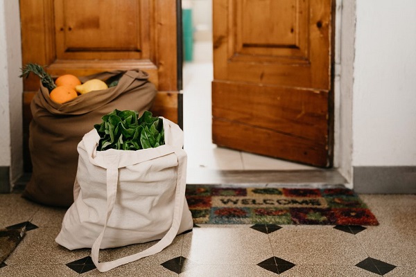 food in front of door