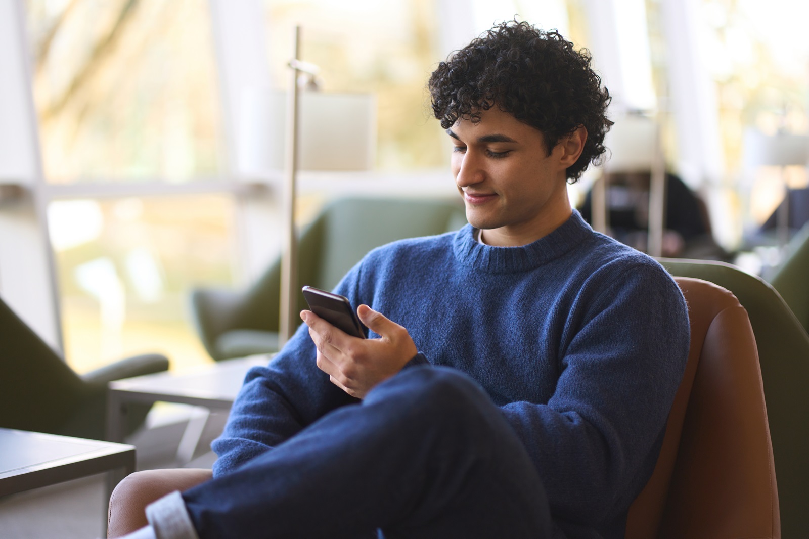 young man with phone